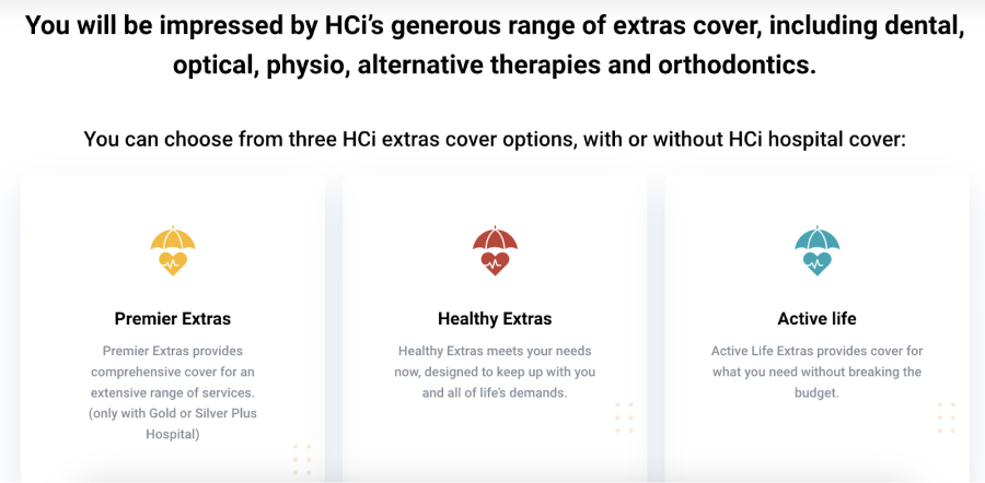 HCi Health Insurance Policies extra cover